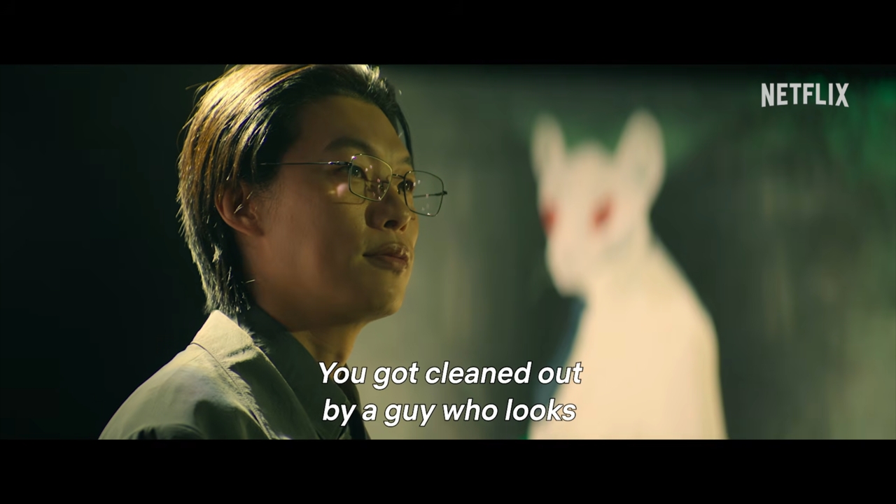 Ryu Joon-yeol looking intense in a scene from Mousetrap Netflix thriller
